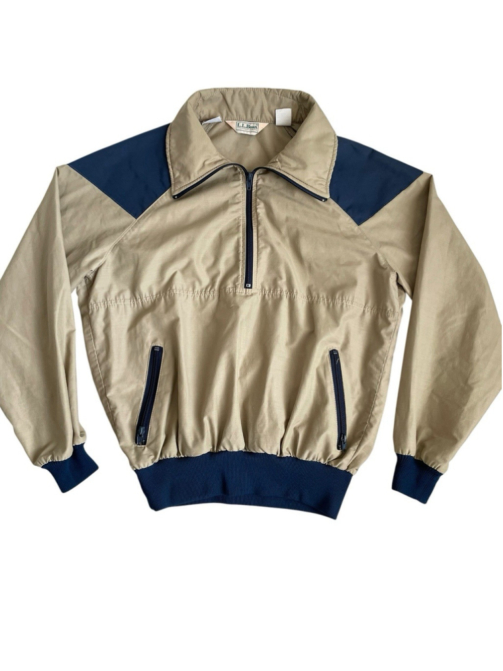 Vintage 80s LL Bean Windbreaker Jacket Mens M Half Zip Hiking Pullover USA